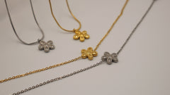 Daisy Set - Delicate Floral Gold & Silver Necklace and Bracelet