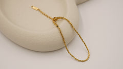 Elegant Gold Plated Bracelet with Rope Chain Design