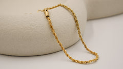 Elegant Gold Plated Bracelet with Rope Chain Design