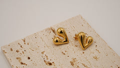 LOVE - Elegant Minimalist Heart Earrings - 18K Gold Plated Stainless Steel