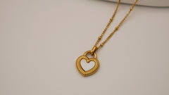 Elegant Vintage Double-Sided Gold-Plated Heart Choker Necklace