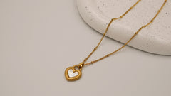 Elegant Vintage Double-Sided Gold-Plated Heart Choker Necklace