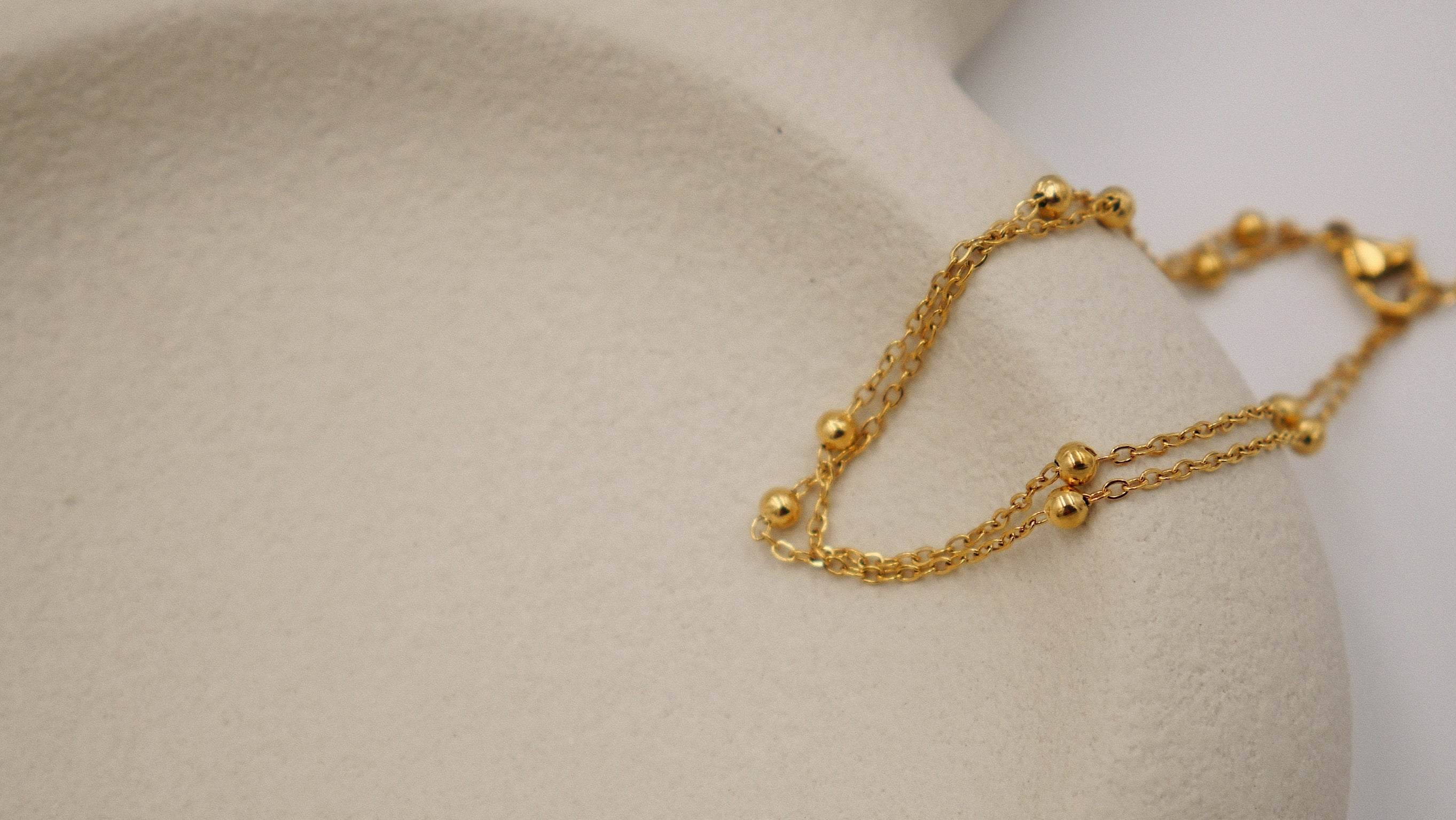 Nova - Sophisticated Gold Plated Bracelet with Double Chain