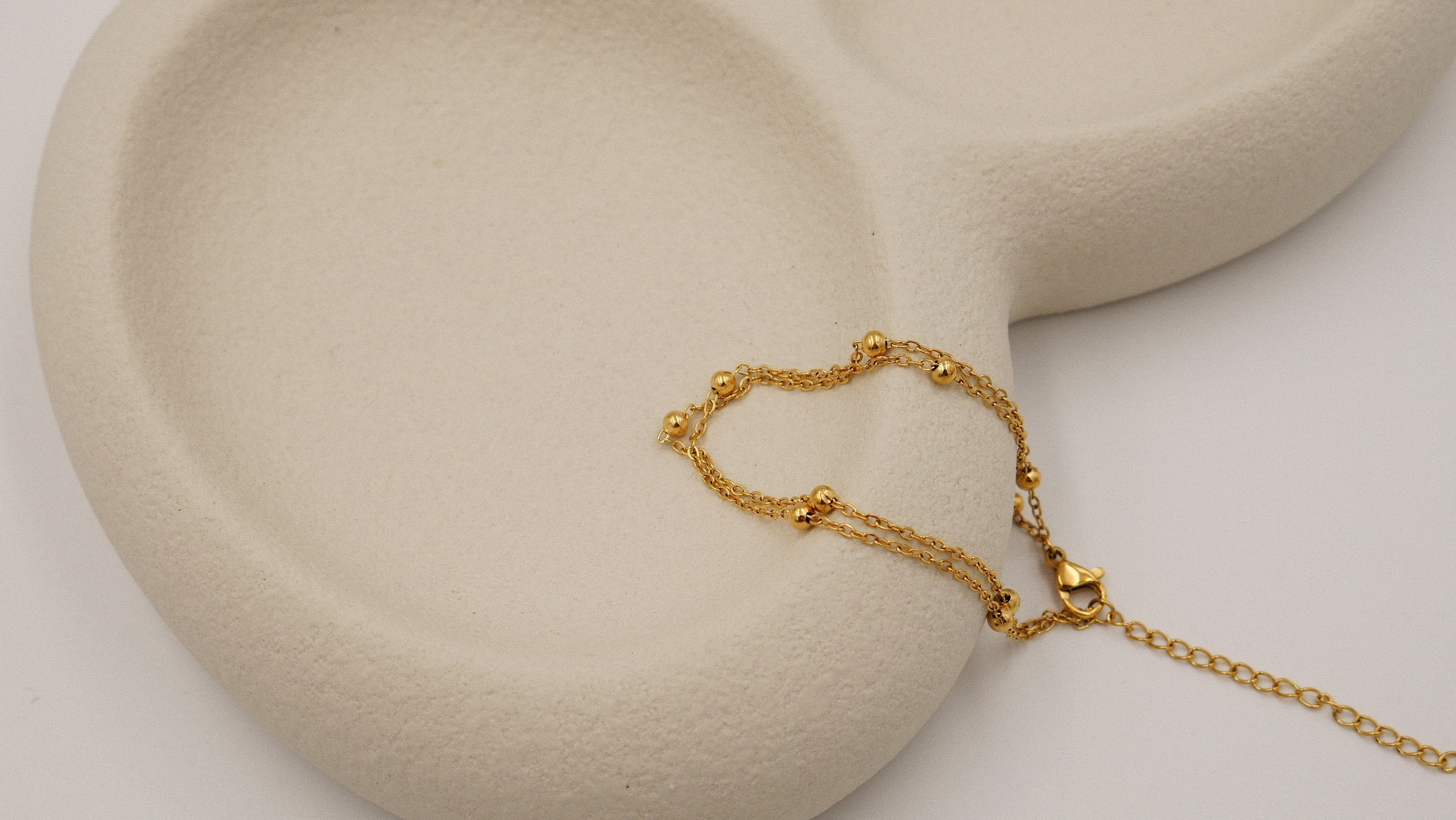 Nova - Sophisticated Gold Plated Bracelet with Double Chain