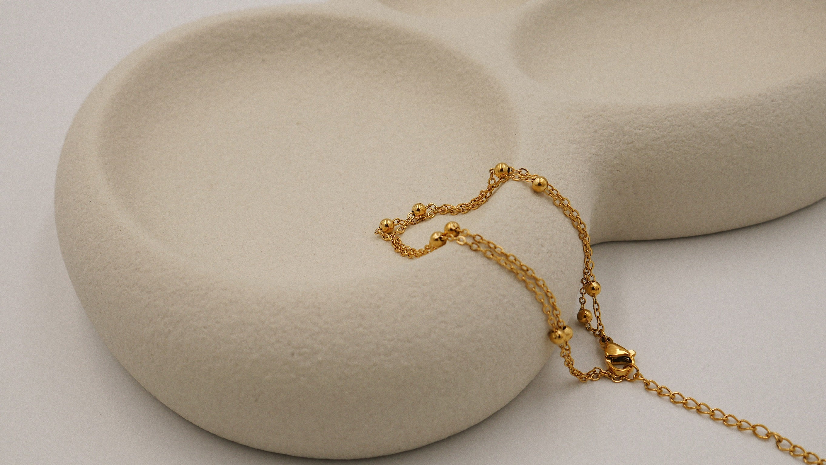 Nova - Sophisticated Gold Plated Bracelet with Double Chain