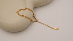 Nova - Sophisticated Gold Plated Bracelet with Double Chain