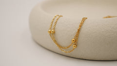 Nova - Sophisticated Gold Plated Bracelet with Double Chain