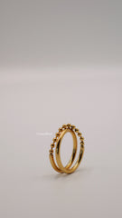 Valen - 18K Gold Plated Beaded Dual Band Ring